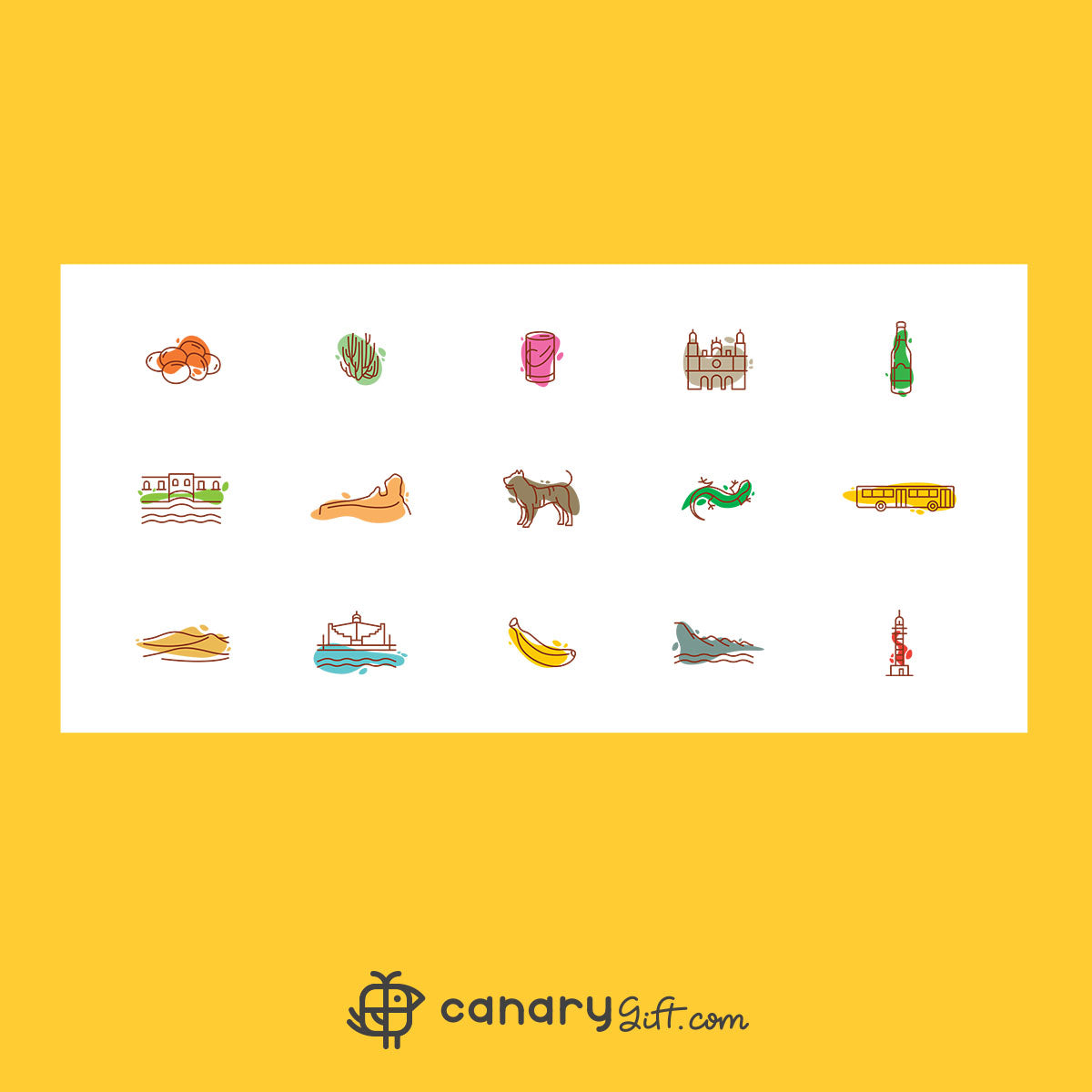 Taza con iconos de Gran Canaria