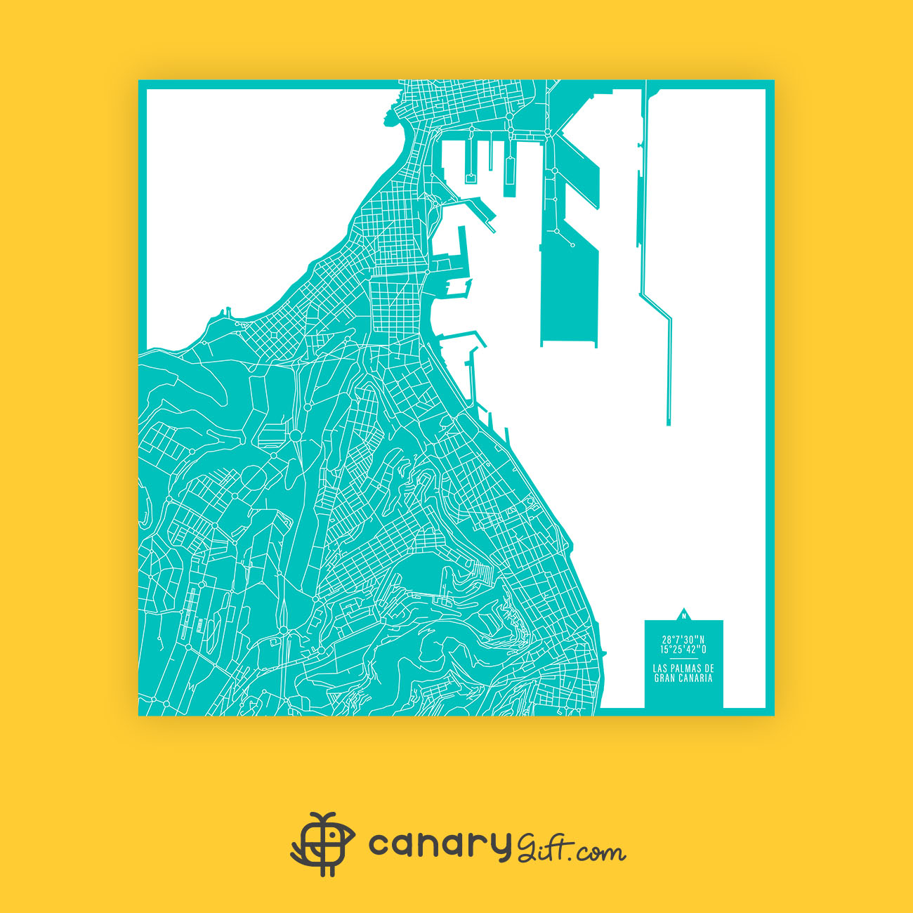 Póster mapa Las Palmas de Gran Canaria
