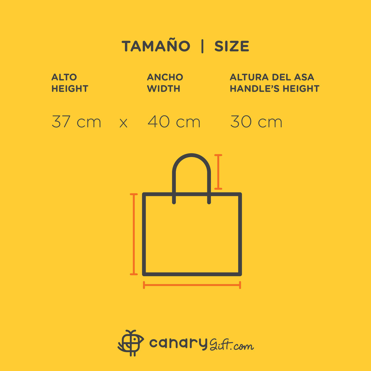 Tamaño Totebag - Canarygift