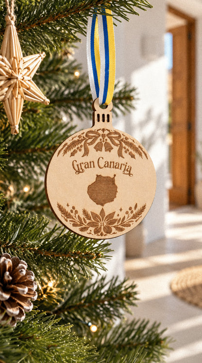 Bolas de Navidad de madera · Islas Canarias