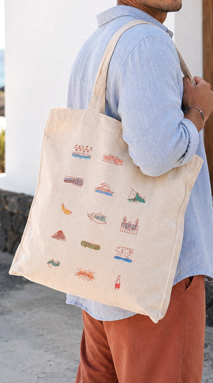 Bolso Tote: iconos de Tenerife