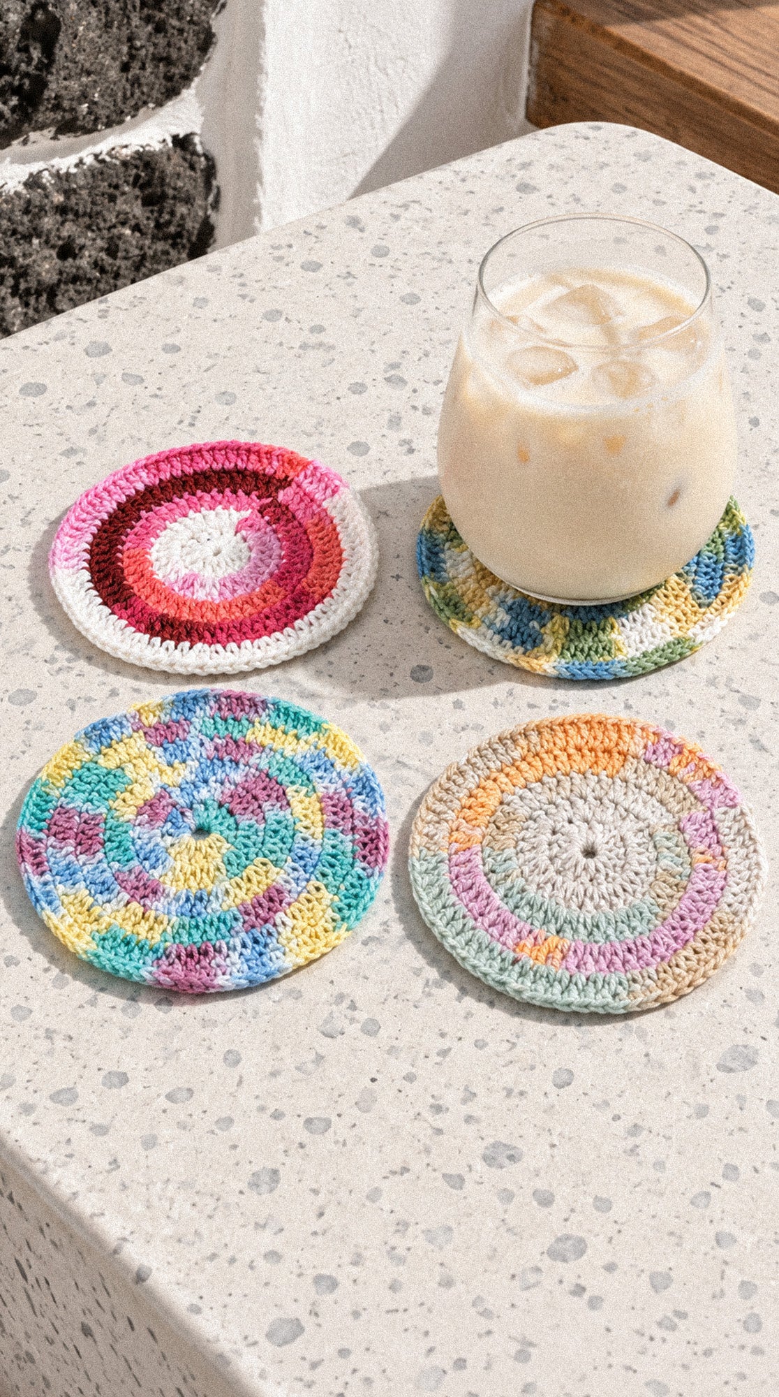 Posavasos de crochet hecho a mano