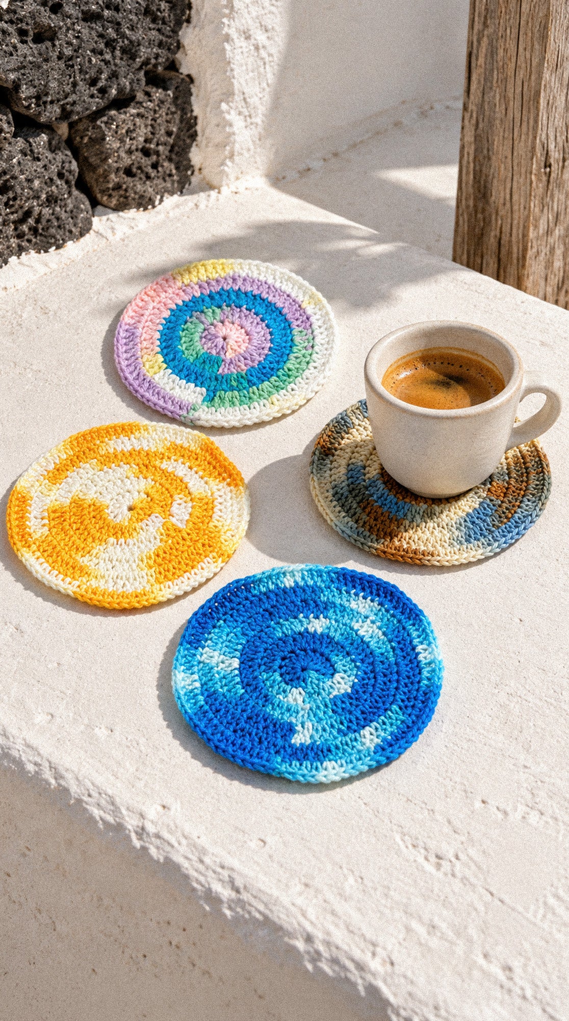 Posavasos de crochet hecho a mano