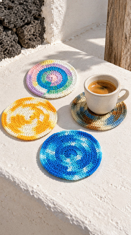 Posavasos de crochet hecho a mano