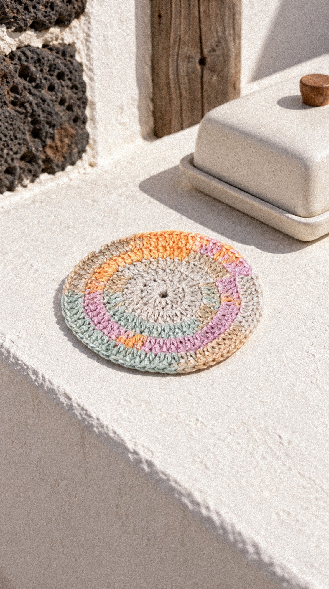 Posavasos de crochet hecho a mano