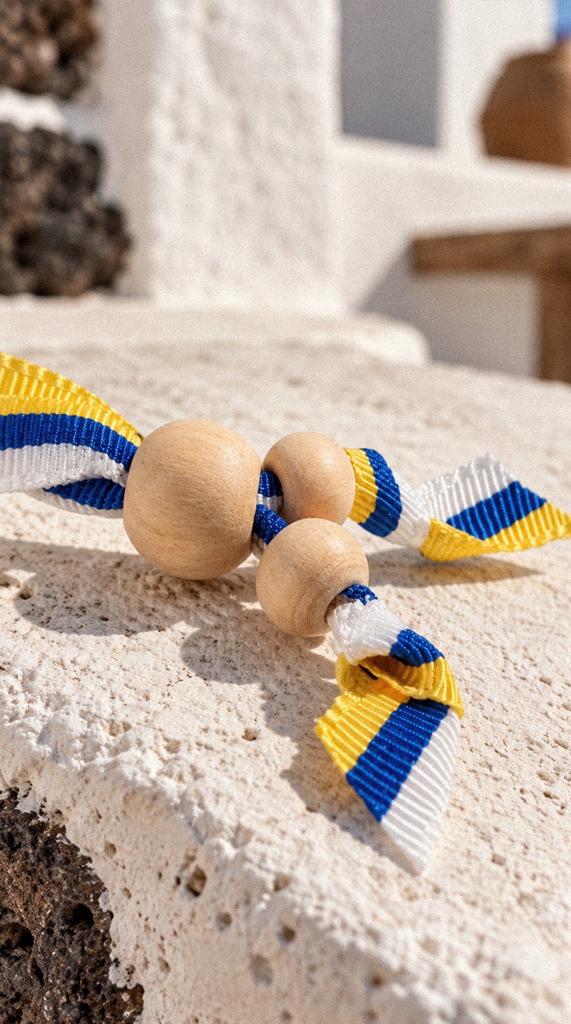 Pulsera de tela con bandera canaria · Ajustable