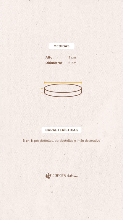 Abridor de botellas imantado de Gran Canaria en bambú | 5 diseños
