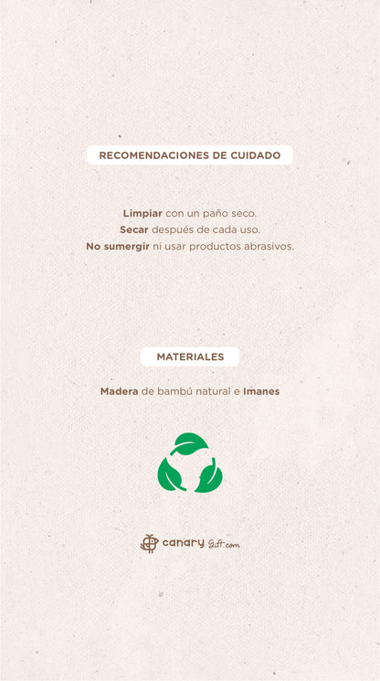 Abridor de botellas imantado de Tenerife en bambú | 5 diseños