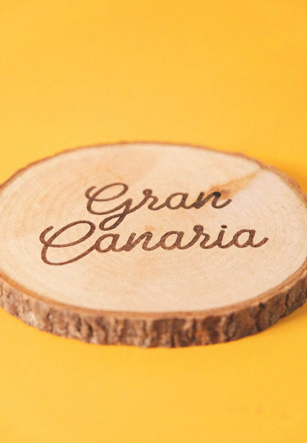 Set de 4 posavasos de pino natural: Iconos de Gran Canaria