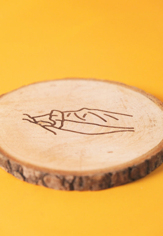 Set de 4 posavasos de pino natural: Iconos de Tenerife