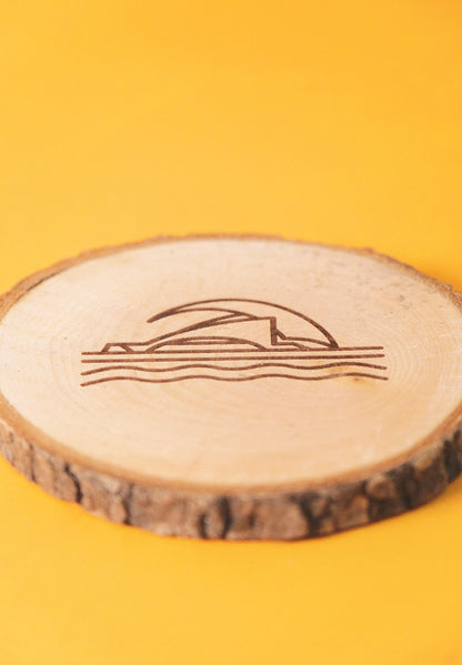 Set de 4 posavasos de pino natural: Iconos de Tenerife