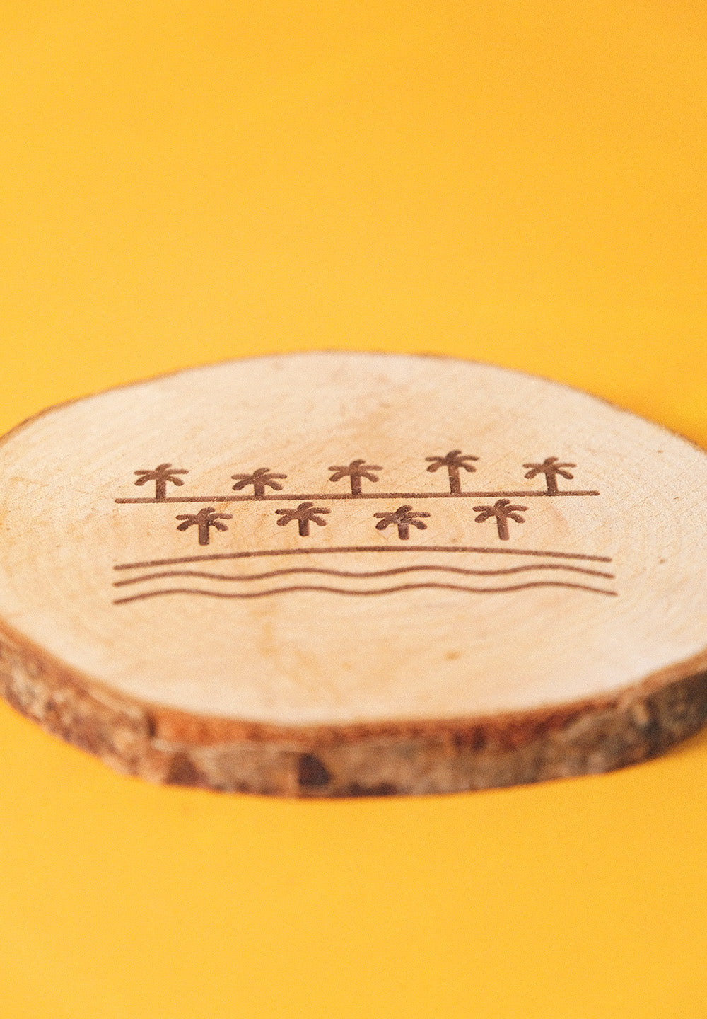 Set de 4 posavasos de pino natural: Iconos de Tenerife