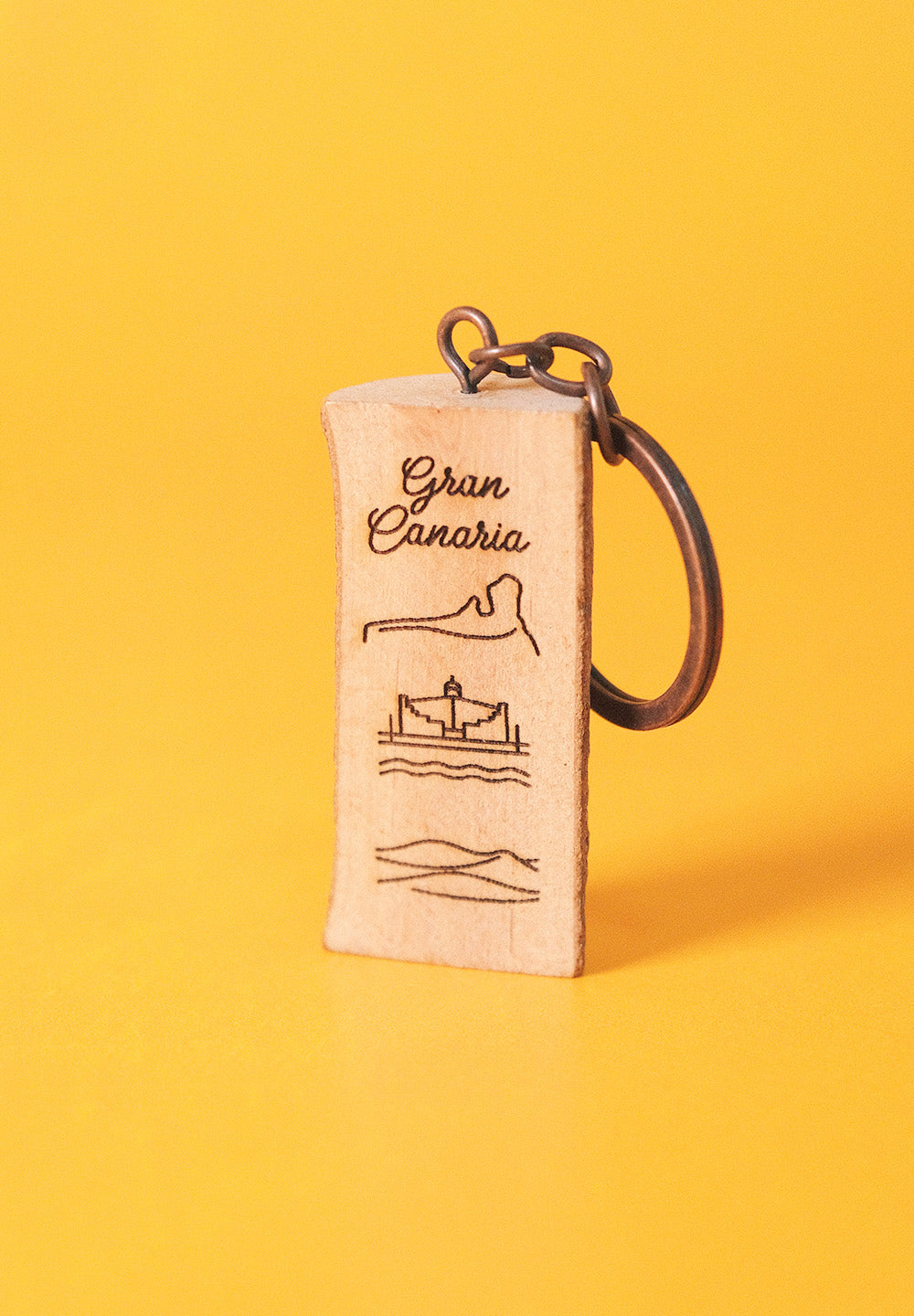 Llavero de madera: Iconos de Gran Canaria