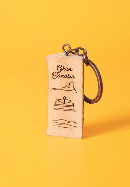 Llavero de madera: Iconos de Gran Canaria
