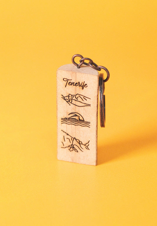 Llavero de madera: Iconos de Tenerife