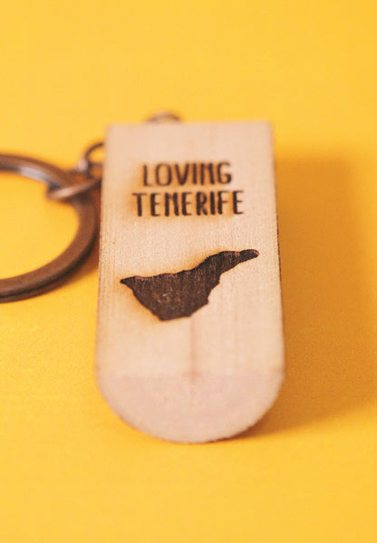 Llavero de madera: Loving Tenerife