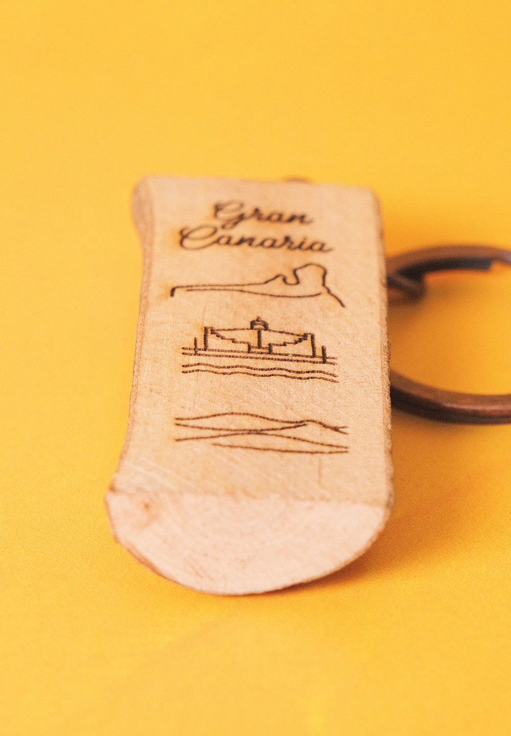 Llavero de madera: Iconos de Gran Canaria