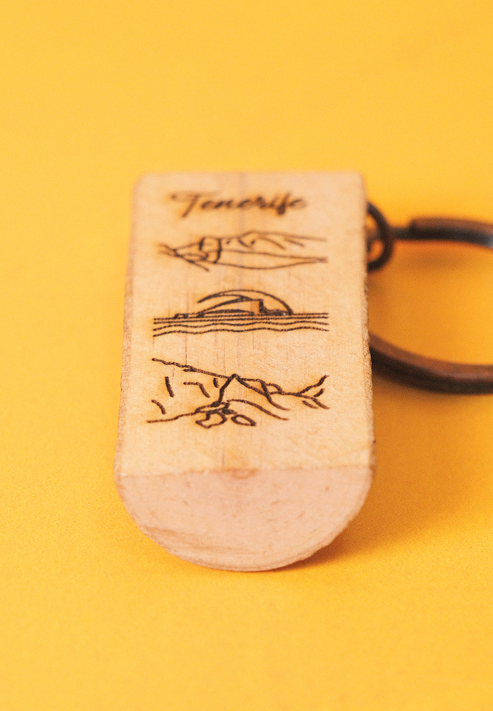 Llavero de madera: Iconos de Tenerife