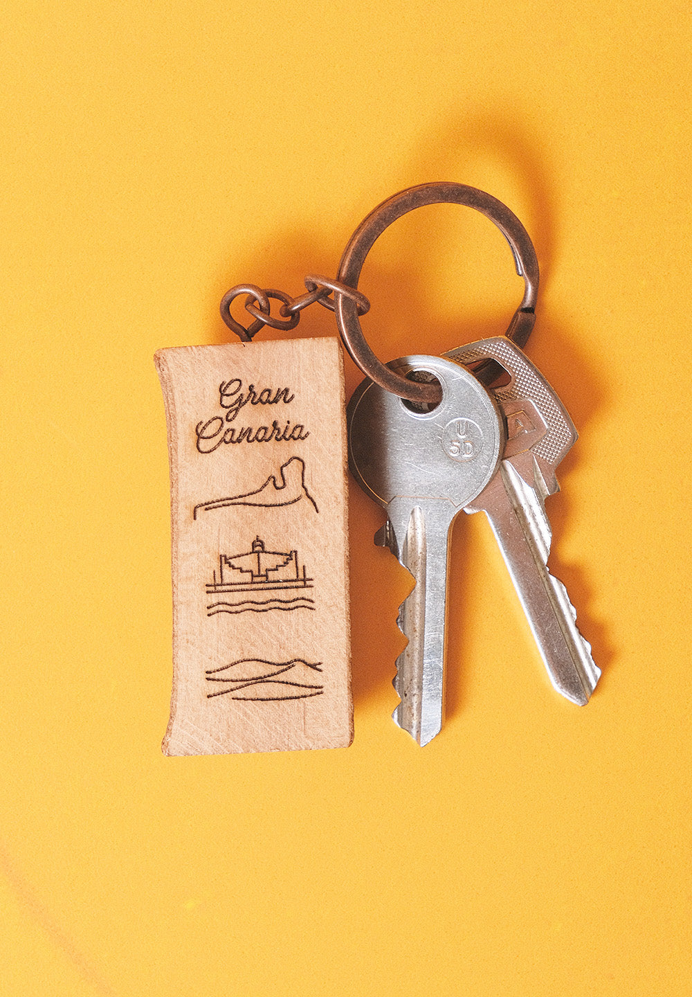 Llavero de madera: Iconos de Gran Canaria