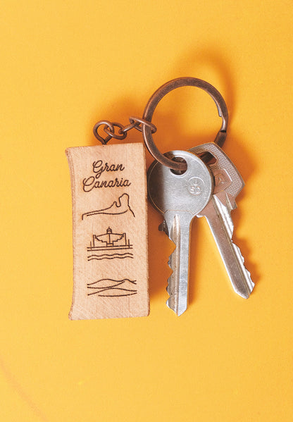 Llavero de madera: Iconos de Gran Canaria
