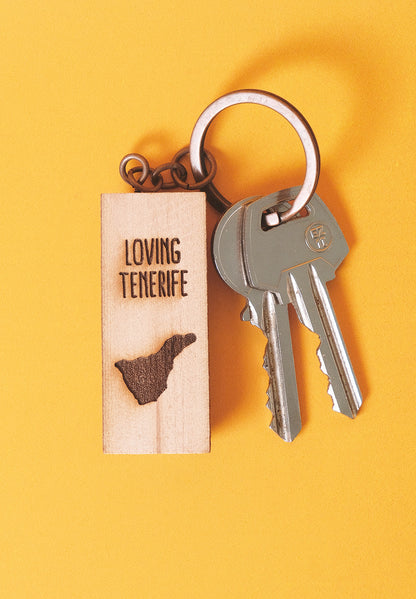 Llavero de madera: Loving Tenerife