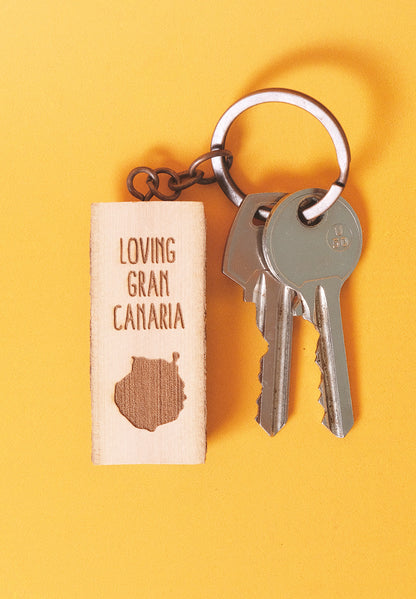 Llavero de madera: Loving Tenerife