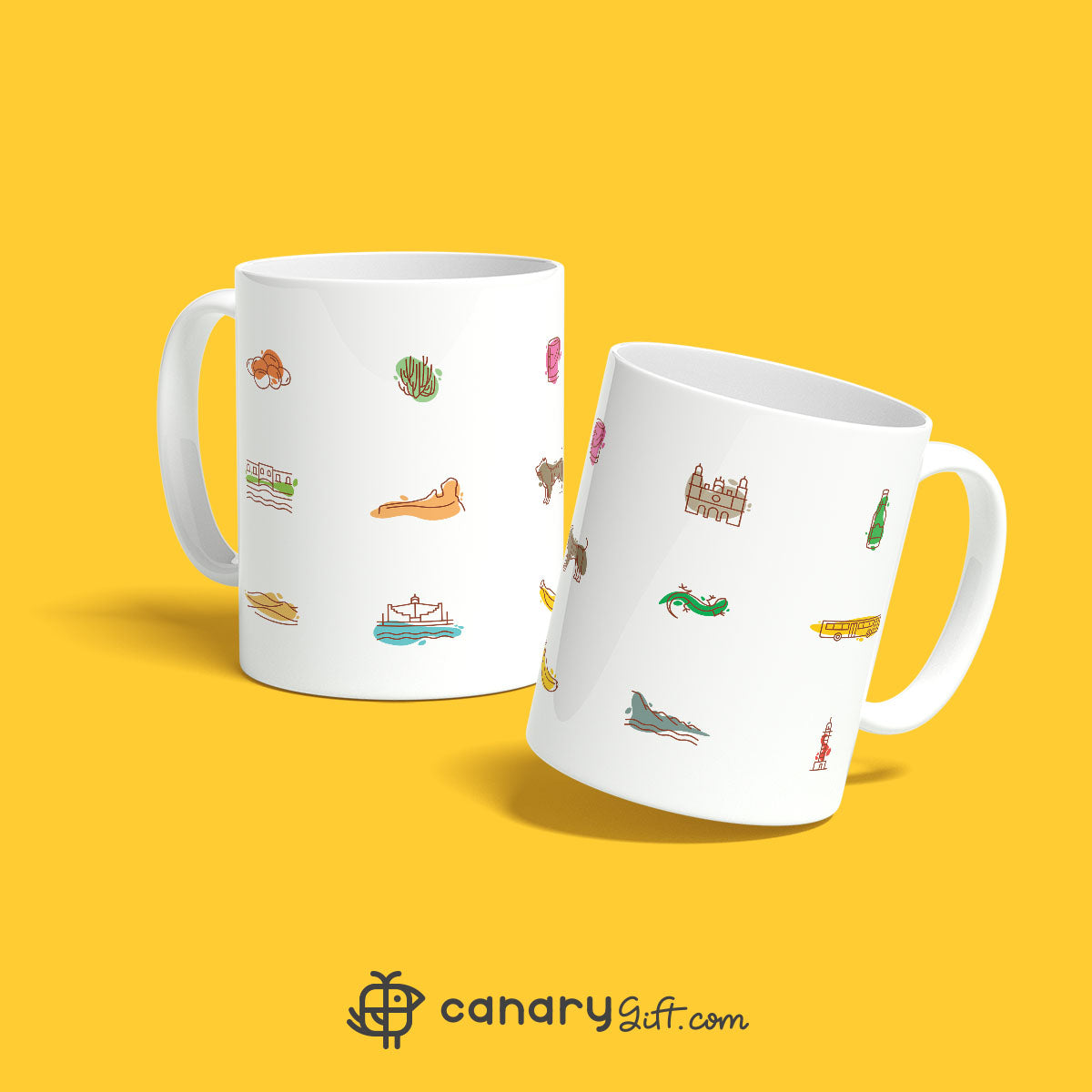 Mug with icons of Gran Canaria