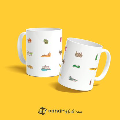 Mug with icons of Gran Canaria