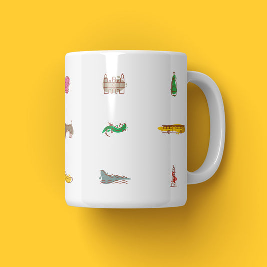 Mug with icons of Gran Canaria