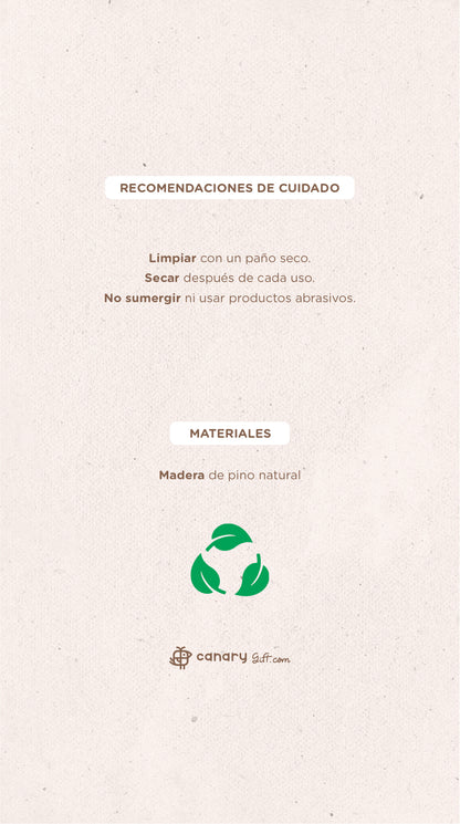 Set de 4 posavasos de madera de pino: Iconos de Tenerife