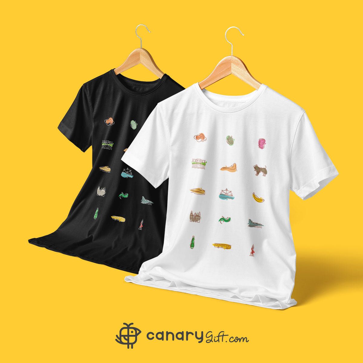 Camiseta con Iconos de Gran Canaria